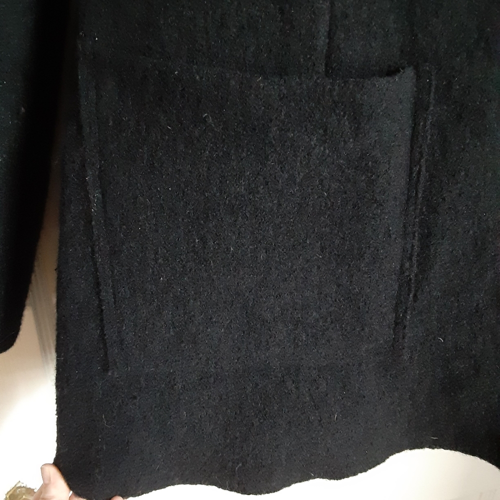 Herman Geist black 100% wool peacoat size small - Picture 4 of 7